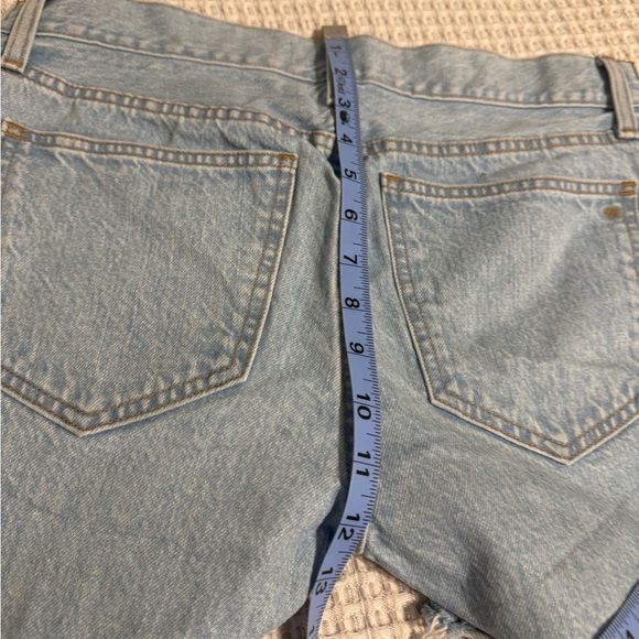 Madewell Maternity Light Blue Denim Jean Shorts with Navy Accents size 27 - Picture 11 of 13
